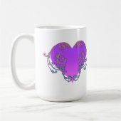 エレガントロマンチックな紫のハート コーヒーマグカップ (左)