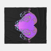 エレガントロマンチックな紫のハート フリースブランケット (正面(横))