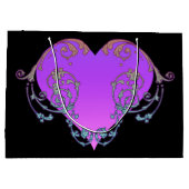 エレガントロマンチックな紫のハート ラージペーパーバッグ (裏面)