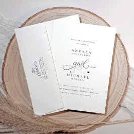 エレガントロマンティックハートオールインワンウェディングウェディング 招待状