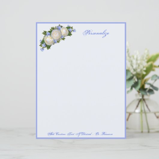 & エレガントロマンティックブルーフローラホワイトローズ (スタンド正面)