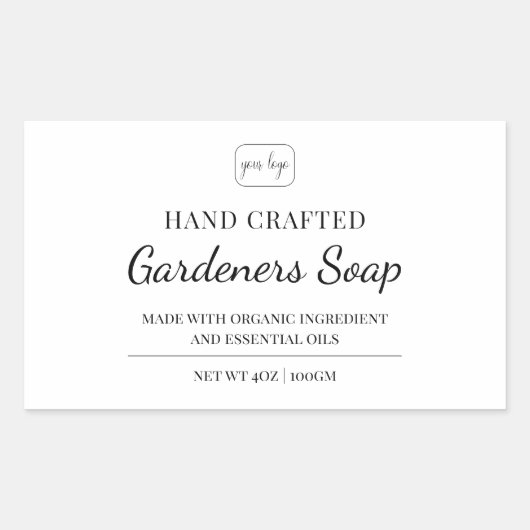 エレガントロモダンゴ手作りSoapラベルの追加 長方形シール (正面)