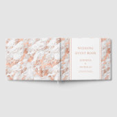 エレガントローズゴールドホワイトマーブルウェディングゲストブー ゲストブック (全面)