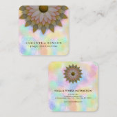 エレガントロータスフラワーロゴヨガスクエアビジネスカー スクエア名刺 (正面/裏面)