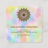 エレガントロータスフラワーロゴヨガスクエアビジネスカー スクエア名刺 (裏面)