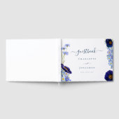 エレガントワイルドフラワーブルー結婚ズゲスト ゲストブック (全面)