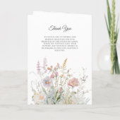 エレガントワイルドフラワー水結婚色の冊子 プログラム (裏面)