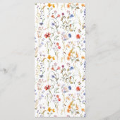 エレガントワイルドフラワー結婚のメニューカード メニュー (裏面)