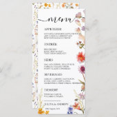 エレガントワイルドフラワー結婚のメニューカード メニュー (正面/裏面)