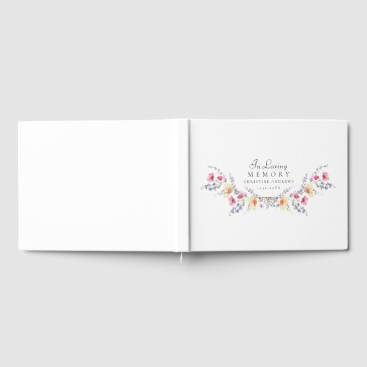 エレガントワイルドフラワー「愛する記憶の中で」葬儀 ゲストブック (全面)