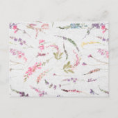 エレガントワイルフラワー水彩フローラ日付アイディア ポストカード (裏面)