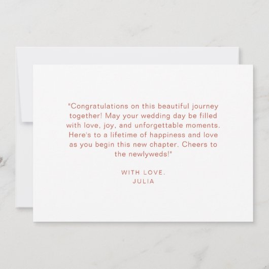 エレガントワイングラスモダンシック幸せな結婚式の日 カード (裏面)