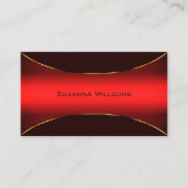 エレガントワインレッドと金ゴールド縁どプロフェッショナル 名刺 (正面)