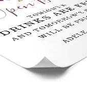 エレガントワイン金ゴールドフローラオープンバー標識 ポスター (角)