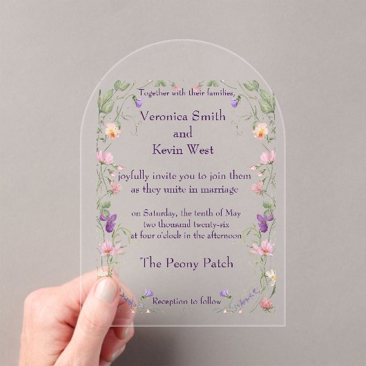 エレガントワ澄んル結婚アクリル アクリル招待状 (インサイチュ (ポータブル))