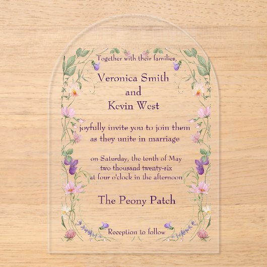 エレガントワ澄んル結婚アクリル アクリル招待状 (正面)