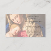 エレガントヴァージンクラシックメアリー&チャイルド金ゴールド教会 名刺 (裏面)