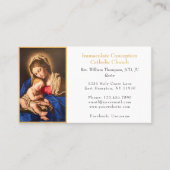 エレガントヴァージンクラシックメアリー&チャイルド金ゴールド教会 名刺 (正面)