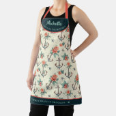 エレガントヴィンテージいかりパタパーソナライズされたーン エプロン (インサイチュ)