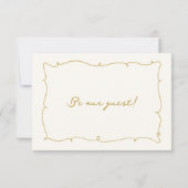 エレガントヴィンテージお洒落ベージュと金ゴールド結婚ズ 出欠カード (裏面)