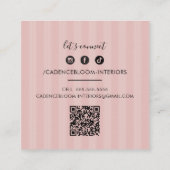 エレガントヴィンテージかわいらしルネッサンスピンク スクエア名刺 (裏面)