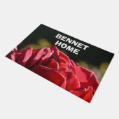 エレガントヴィンテージかわいらしレッドローズファミリーラージ ドアマット (アングル)