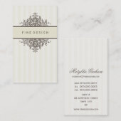 エレガントヴィンテージかわいらし美しいルネッサンスアイボリー 名刺 (正面/裏面)