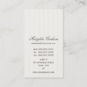 エレガントヴィンテージかわいらし美しいルネッサンスアイボリー 名刺 (裏面)