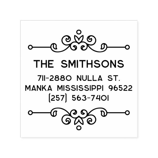 エレガントヴィンテージのフパーソナライズされたライ名アドレス セルフインキングスタンプ (デザイン)