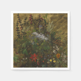 エレガントヴィンテージの暗いフローラ スタンダードカクテルナプキン