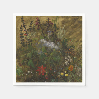 エレガントヴィンテージの暗いフローラ スタンダードカクテルナプキン