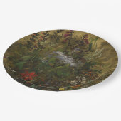 エレガントヴィンテージの暗いフローラ ペーパープレート (アングル)