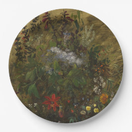 エレガントヴィンテージの暗いフローラ ペーパープレート