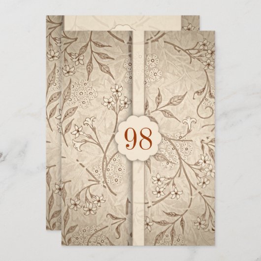 エレガントヴィンテージの花誕生パーティー 招待状 (正面/裏面)