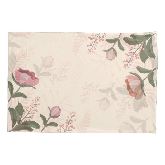 エレガントヴィンテージの花 枕カバー (裏面-左)