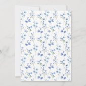 エレガントヴィンテージほこりっぽい青結婚野花 招待状 (裏面)