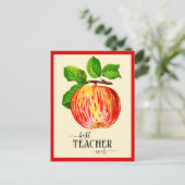 エレガントヴィンテージアップル最高の先生エバー ポストカード (スタンド正面)