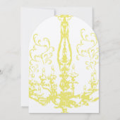 エレガントヴィンテージアンティークイエローシャンデリア結婚ズ 招待状 (裏面)