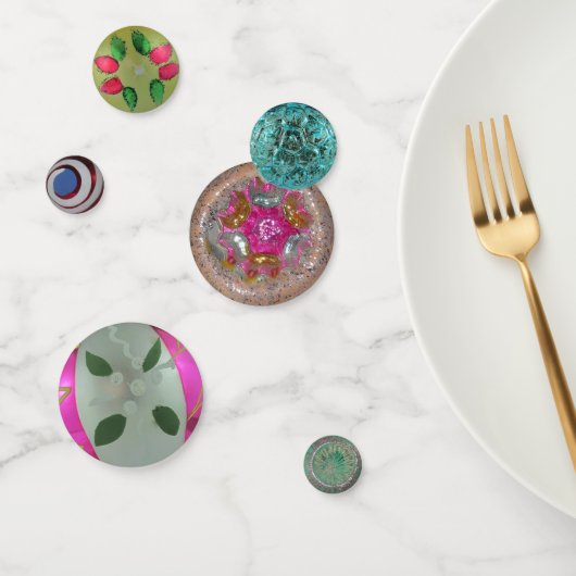 エレガントヴィンテージアンティークガラスクリスマスオーナメント コンフェッティ (グループ)