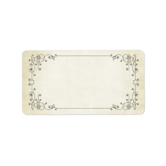 エレガントヴィンテージアンティーク擦り切れたルック |アド空白のレス ラベル (正面)