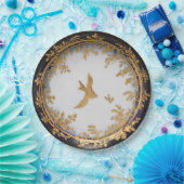 エレガントヴィンテージアートワーク金ゴールドツバメ ペーパープレート (パーティー)