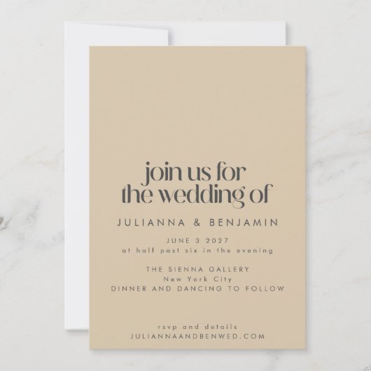 エレガントヴィンテージアールデコデザインサンドブラ結婚ック 招待状 (正面)