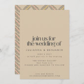 エレガントヴィンテージアールデコデザインサンドブラ結婚ック 招待状 (正面/裏面)