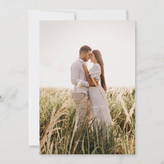 エレガントヴィンテージアールヌーボーフローラ結婚写真 招待状 (裏面)