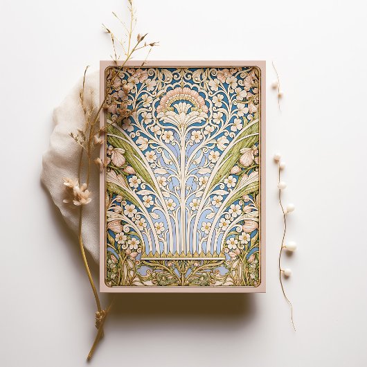 エレガントヴィンテージアールヌーボー結婚フローラ 招待状