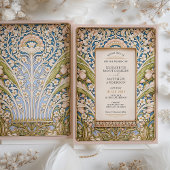 エレガントヴィンテージアールヌーボー結婚フローラ 招待状