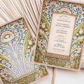 エレガントヴィンテージアールヌーボー結婚フローラ 招待状