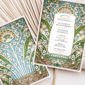 エレガントヴィンテージアールヌーボー結婚フローラ 招待状