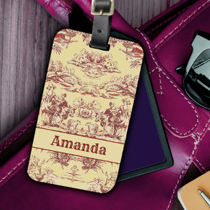 エレガントヴィンテージイエローレッドレイクトイレデジュイ ラゲッジタグ