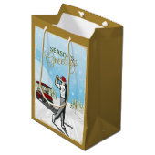 エレガントヴィンテージインスパイアグ・クリスマス ミディアムペーパーバッグ (正面アングル)